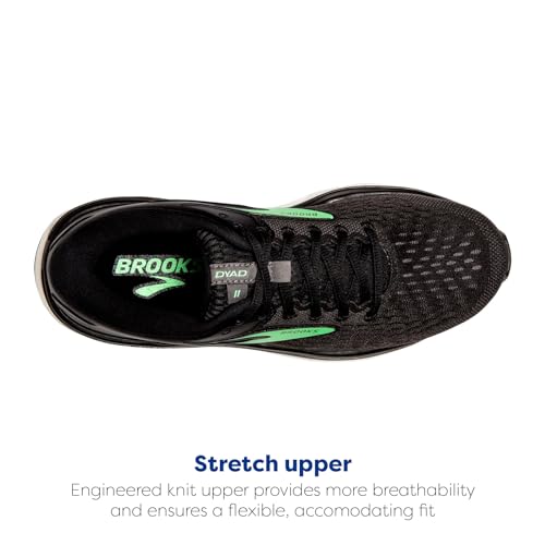 Brooks Women's Dyad 11 Running Shoe - Black/Ebony/Green - 6 Medium