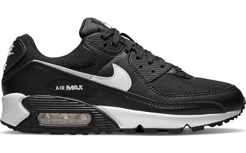 Nike WMNS Air MAX 90, Women's Sneaker, Black White Black, 38 EU