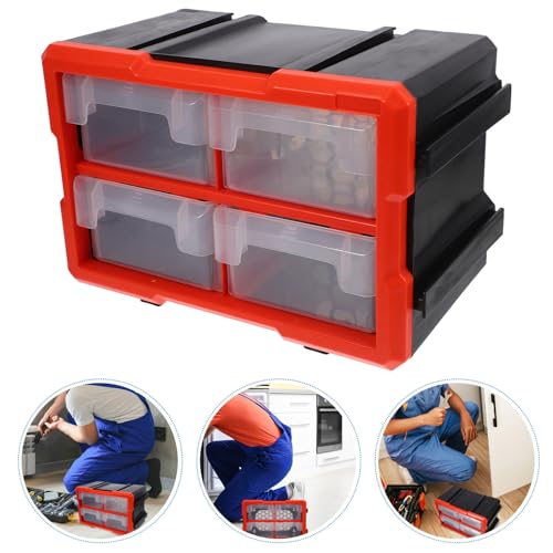 Zerodeko Modular Parts Organizer Box with Compartments, Screw and Fastener Storage Cabinet for Electronics, Tool Storage Drawers Suitable for Workshop and Garage Use