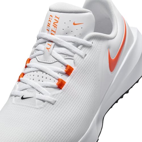 Nike Infinity G NN Golf Shoes (FN0555-102, White/Black/Safety Orange) Size 9