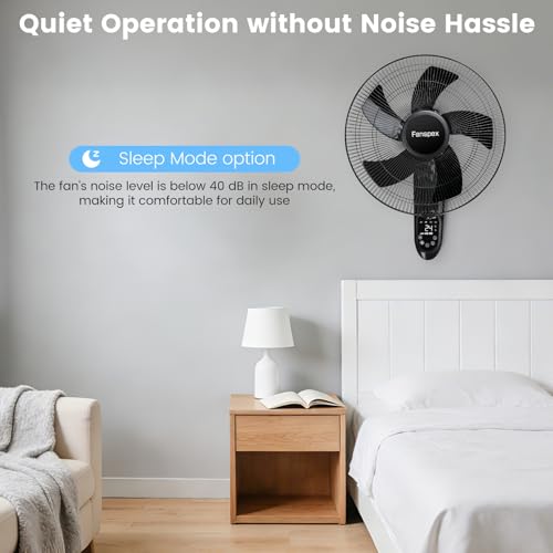 Fanspex 16" Wall Mounted Fan for Home Garage Workshop Greenhouse