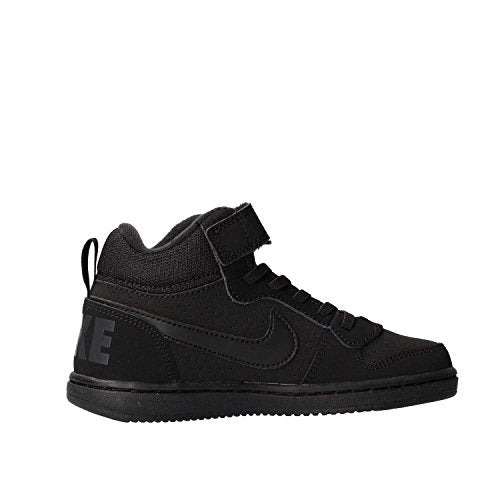 Nike Toddlers Court Borough Mid (TDV) Black/Black Basketball Shoe 4 Toddlers US