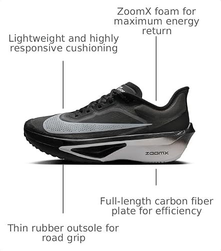 Nike Zoom Fly 6 Men's Road Racing Shoes (FN8454-001, Black/Light Smoke Grey/White) Size 12