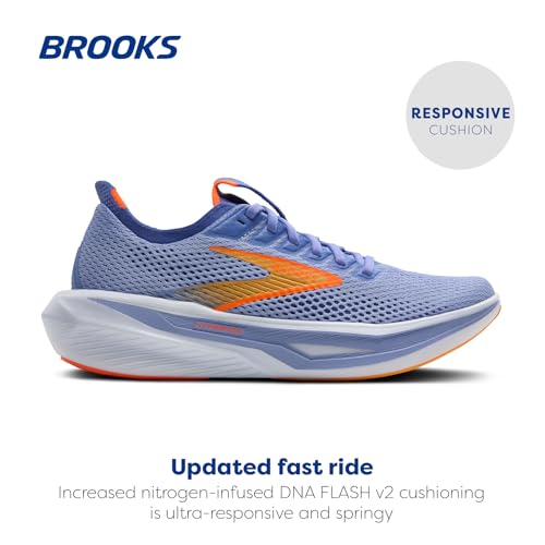 Brooks Women’s Hyperion 3 Neutral Running Shoe - Blue Heron/Orange/White - 8.5 Medium