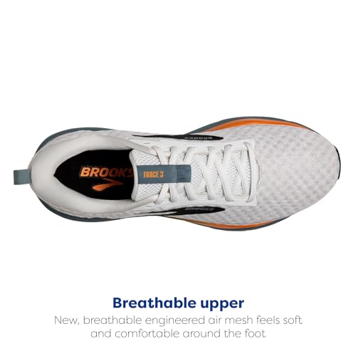 Brooks Men’s Trace 3 Neutral Running Shoe - White/Orange/Goblin Blue - 10 Medium