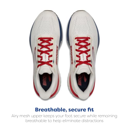 Brooks Men’s Launch 12 Neutral Running Shoe - Coconut/Red/Blue - 8 Medium
