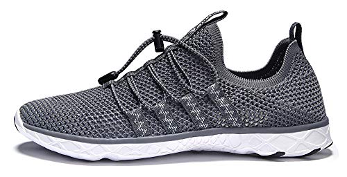 DLGJPA Men's Quick Drying Water Shoes for Beach or Water Sports Lightweight Slip On Walking Shoes Darkgray 10.5