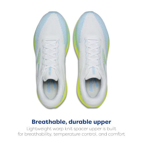 Brooks Women’s Ghost Amp Neutral Running Shoe - White/Blue/Nightlife - 8 Medium