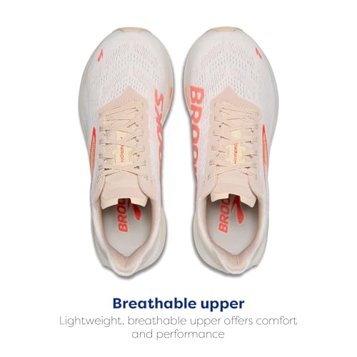 Brooks Women’s Hyperion 2 Neutral Running Shoe - White/Peach/Coral - 9 Medium