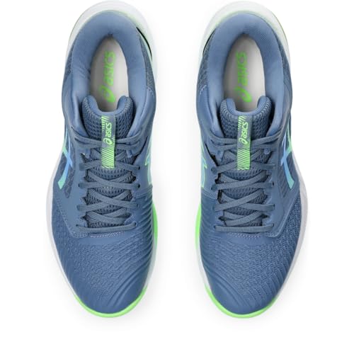 ASICS Men's Netburner Ballistic FlyteFoam Mid Top 3 Volleyball Shoe, 8, Denim Blue/Waterscape