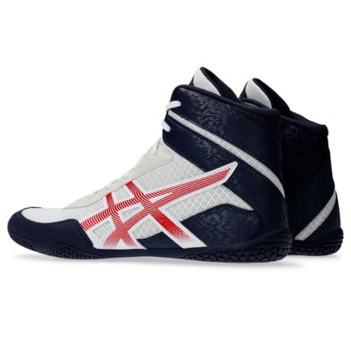 ASICS Men's MATCONTROL 3 Wrestling Shoes, 9.5, White/Classic RED