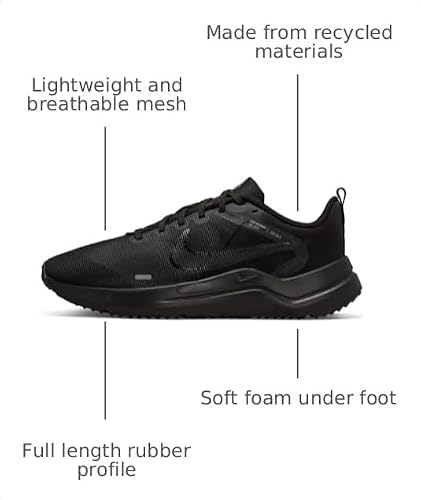 Nike Men's Downshifter 12 Trainers, Black Dk Smoke Grey Iron Grey, 39 EU