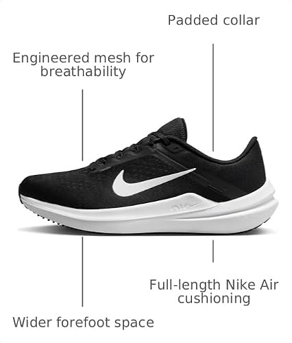 Nike Mens AIR Winflo 10, BLACK/WHITE-BLACK, 11 UK (12 US)
