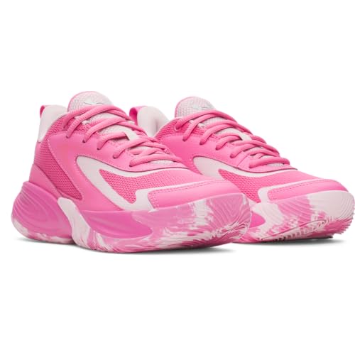 Under Armour Unisex Grade School Size Lockdown 8 Basketball Shoe, (637) Pink Frenzy/Prime Pink/Metallic Silver, 6, US
