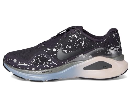 Nike Women's Structure 26 Run Cave Purple/Black/Metallic Dark Grey/Silt Red/Metallic Silver 8 Medium