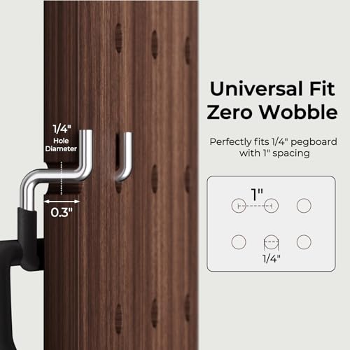 INCLY 10 Pack 1/4" Pegboard Drill Holder Tool Utility Hooks