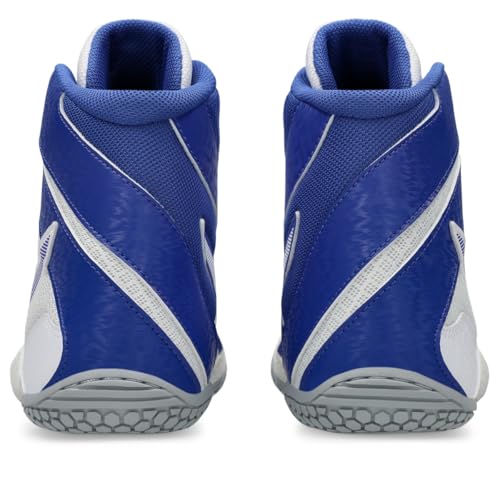 ASICS Men's MATCONTROL 3 Wrestling Shoes, 9.5, White/Dark Cobalt