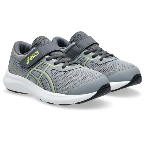 ASICS Kid's Contend 9 Pre School Running Shoe, 2, Gravel/Citron