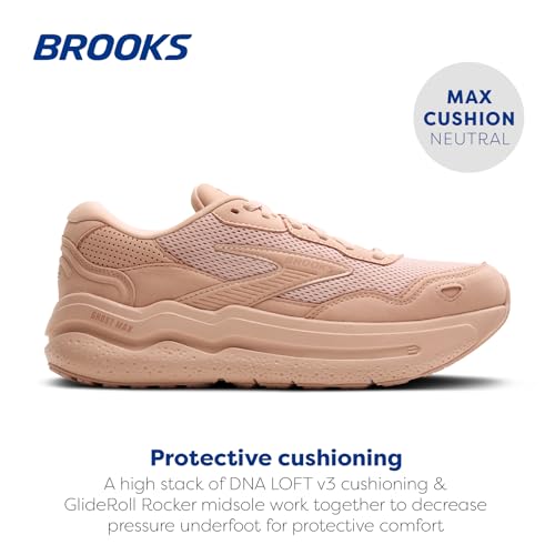 Brooks Women’s Ghost Max Suede/Leather Neutral Running & Walking Shoe - Rose/Tuscany - 10 Medium