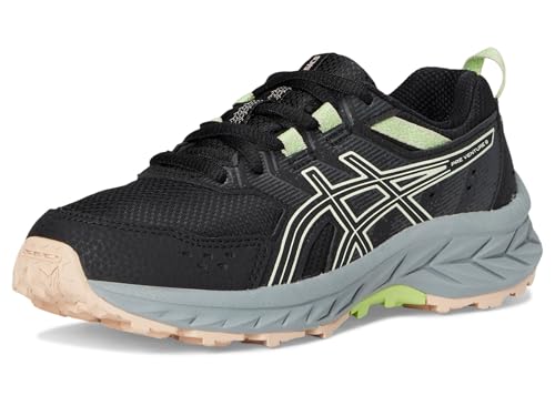 ASICS, Unisex Kids, Gel-Venture 9 Grade School (Little Kid/Big Kid), Black/Whisper Green, 1 Medium, Little Kid