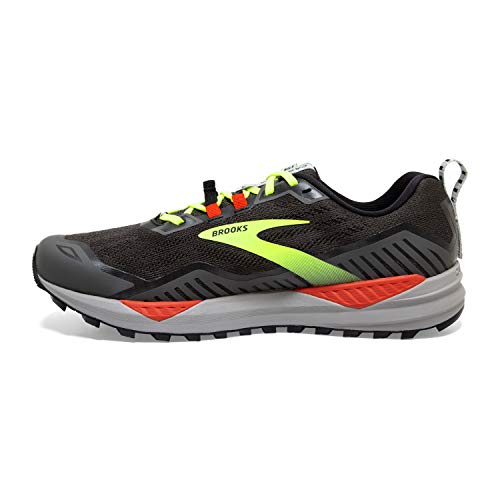 Brooks Men's Cascadia 15 Trail Running Shoe - Black/Raven/Cherry Tomato - 7 Wide