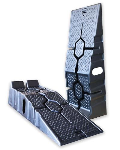 X-Haibei Pair Car Vehicle Ramps for Oil Changes or Home Garage Maintenance, 5500lb Load Rating Pair, Lifts Vehicles 6.3" High，Truck Service Ramps, Trailer Park