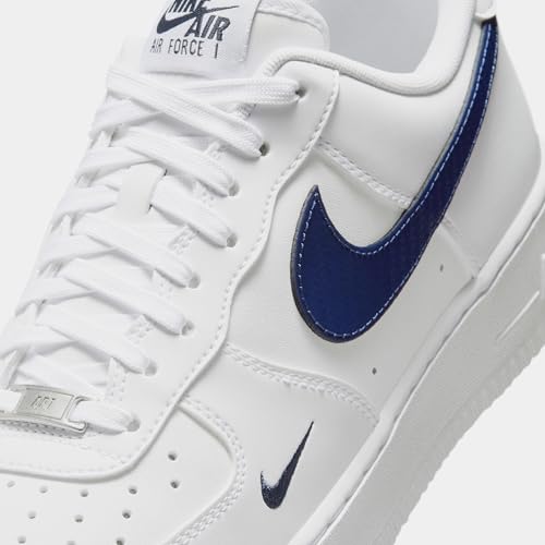 Nike Air Force 1 '07 Mens Lifestyle Shoes (White/Midnight Navy/White) Size 13