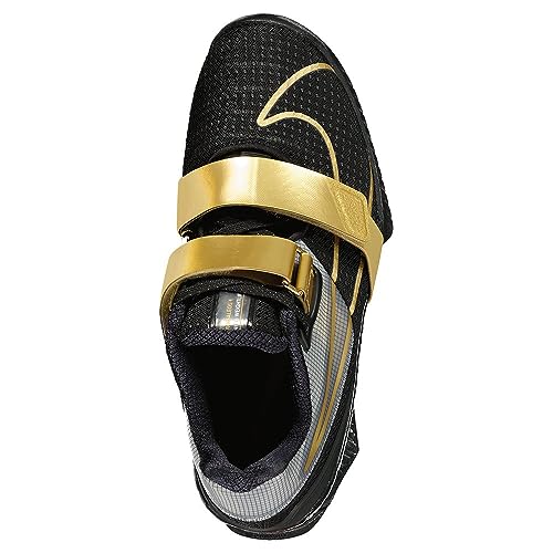 Nike Romaleos 4 Weightlifting Shoes (CD3463-001, Black/Metallic Gold/White/Metallic Gold) Size 6