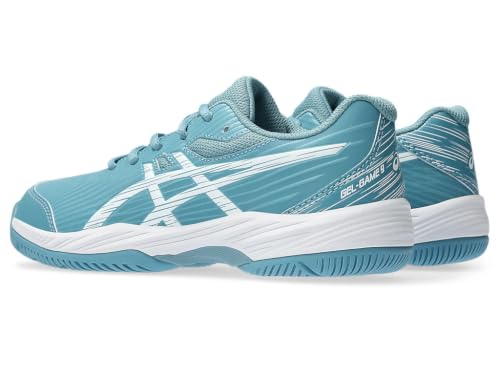 ASICS Kid's Gel-Game 9 Grade School Tennis Shoes, 1, GRIS Blue/White