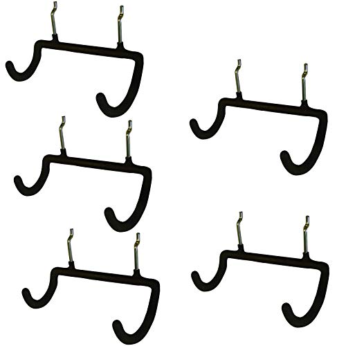 Menecor 5PCS Pegboard Drill Holder with Double Hooks and Accessories Bag for Power Tools