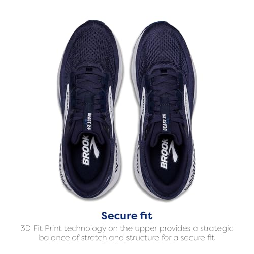 Brooks Men’s Beast GTS 24 Supportive Running & Walking Shoe - Peacoat/True Navy/White - 11.5 X-Wide