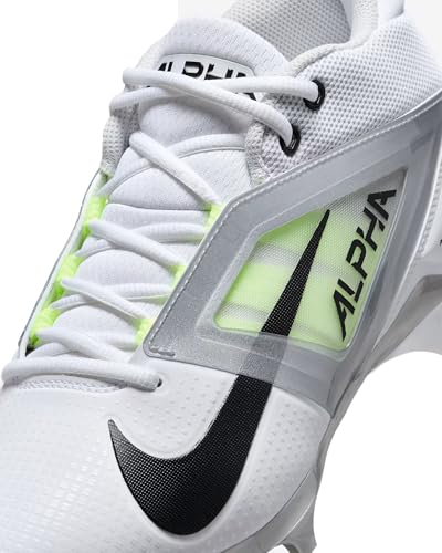 Nike Alpha Menace 4 Pro Football Cleats White/Metallic Silver/Photon Dust/Black FD7037-100 Size 11.5 US Men's