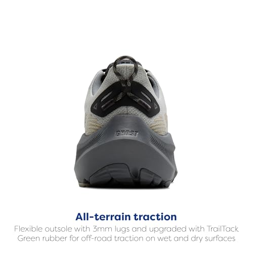 Brooks Men's Ghost Trail, Off-Road Running Shoe for Rugged Terrain - Gray/Gray/Bleached Sand - 10.5 Medium