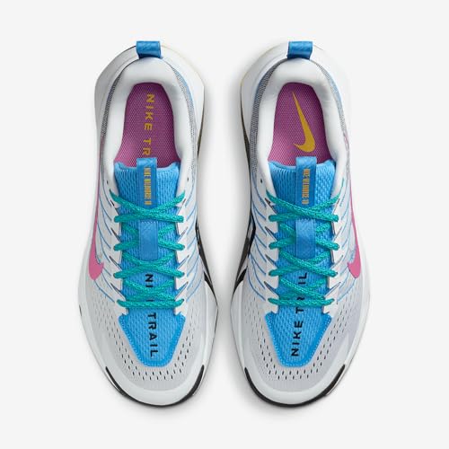 Nike Wildhorse 10 Men's Trail Running Shoes (FV2338-100, White/Black/University Blue/Playful Pink) Size 8.5