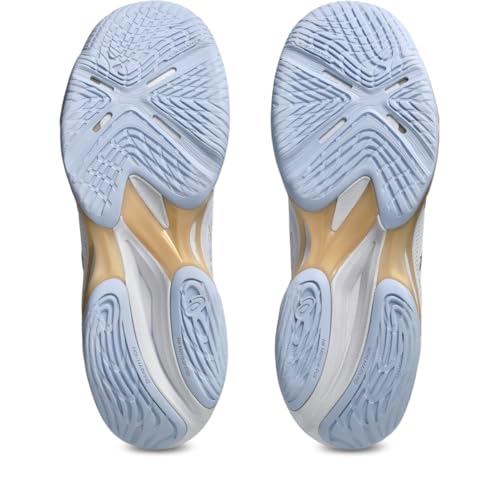 ASICS Women's Netburner Ballistic FlyteFoam 4 Volleyball Shoes, 9.5, White/Champagne