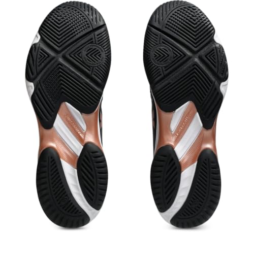 ASICS Women's Netburner Ballistic FlyteFoam Mid Top 3 Volleyball Shoes, 10.5, Black/Rose Gold