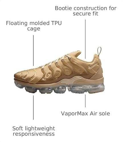 Nike Air Vapormax Plus Men's Shoes (IB4008-297, Parachute Beige/Black/White/Desert Khaki) Size 9