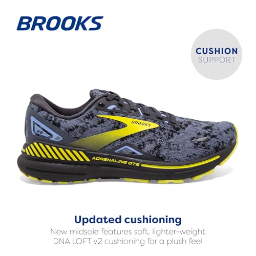 Brooks Men’s Adrenaline GTS 23 Supportive Running Shoe - Nine Iron/Folkstone/Sulphur - 8 Medium