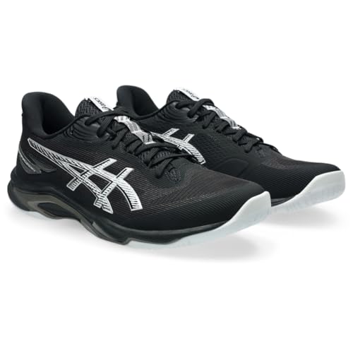 ASICS Men's Netburner Ballistic FlyteFoam 4 Volleyball Shoes, 13, Black/White