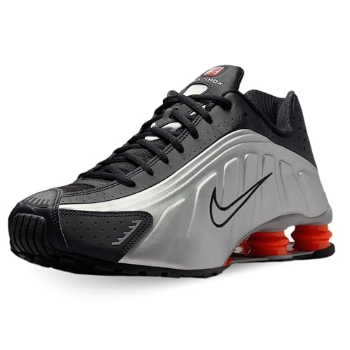 Nike Shox R4 Men's Shoes (HQ1988-002, Metallic Silver/Black/Picante Red/Metallic Silver) Size 10.5