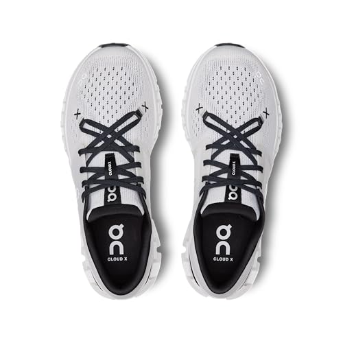 On Women's Cloud X 4 Sneakers, Ivory/Black, 9 Medium US