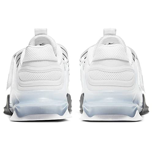 Nike Savaleos Weightlifting Shoes (CV5708-100, White/Iron Grey/Laser Orange/Black) Size 7