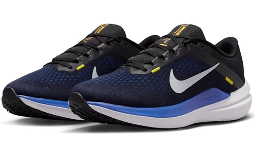 Nike Men's Air Winflo 10 Breathable Mesh Running Shoes Sneaker (Black/Wolf Grey/Racer Blue, US Footwear Size System, Adult, Men, Numeric, Medium, 9.5)
