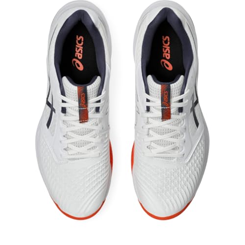 ASICS Men's Netburner Ballistic FlyteFoam 3 Volleyball Shoes, 6.5, White/Indigo Fog