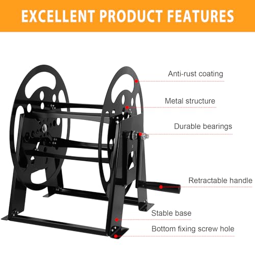 RV Extension Cord Reel Stand, 50-200 FT RV Extension Cord Reel Holder