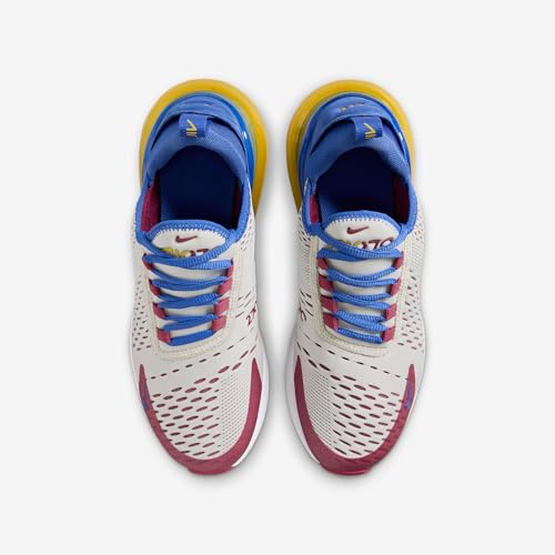 Nike Air Max 270 Big Kids' Shoes (Soft Pearl/Comet Blue/Sweet Beet/Bright Citron) Size 5.5
