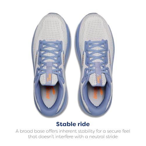 Brooks Men’s Ghost Max 2 Neutral Running & Walking Shoe - Oyster Mushroom/Blue/Orange - 9 Medium