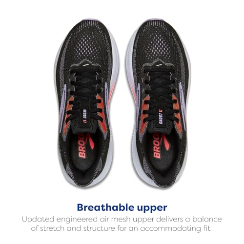 Brooks Women’s Ghost 17 Neutral Running Shoe - Black/Purple/Coral - 7.5 Medium