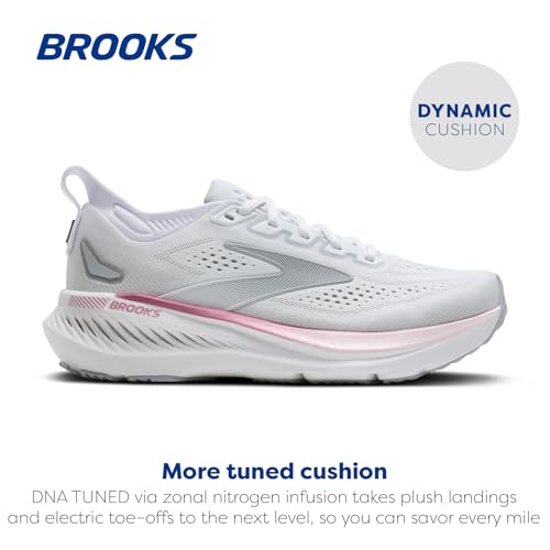 Brooks Women’s Glycerin GTS 23 Supportive Running Shoe - White/Harbor Mist/Metallic - 10.5 Medium