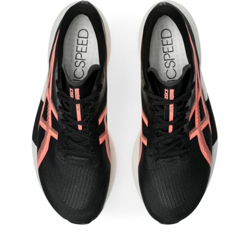 ASICS Unisex Magic Speed 5 Running Shoes, 5.5M / 7W, Black/Sun Coral